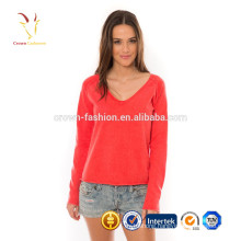 V Neck Blush Cashmere Sweater Korea Womens